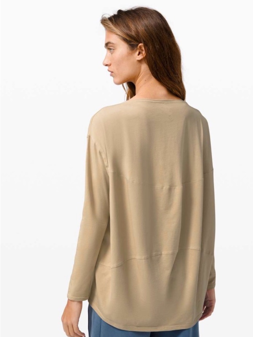 lululemon athletica Back in Action Relaxed Long-Sleeve Top, trench, sz 12, euc